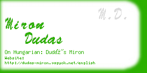 miron dudas business card
